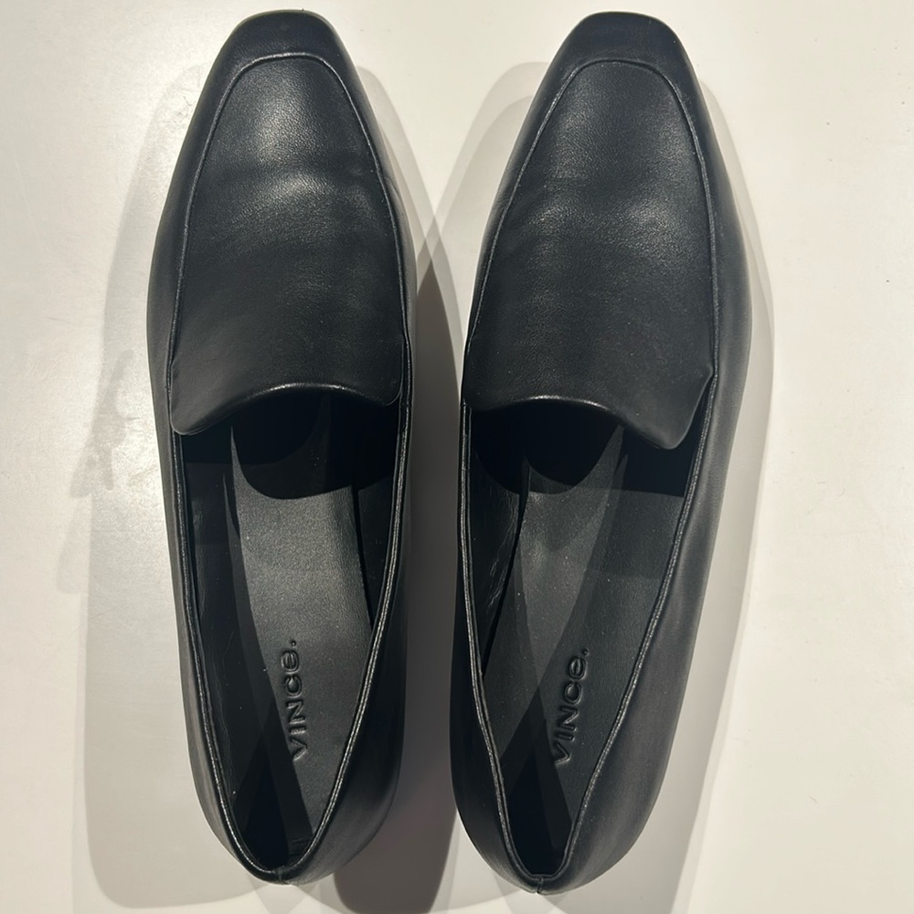 Black all leather women’s loafers from Vince